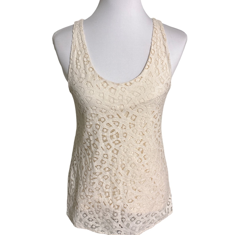 LOFT Cream Lace Tank Top